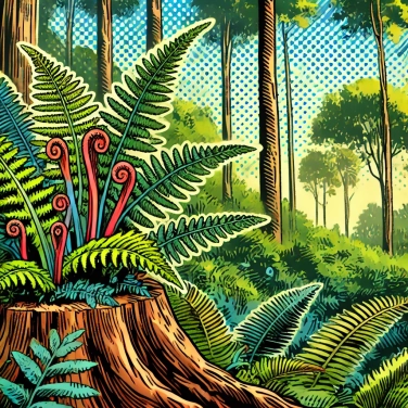 Explica por qué algunas especies de helechos crecen en troncos de árboles.