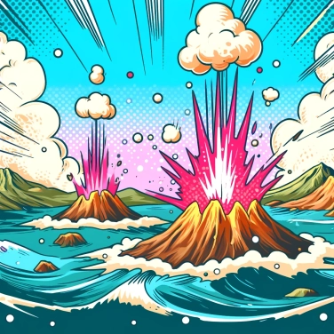 Explica por qué algunas pequeñas islas volcánicas emergen repentinamente del océano.