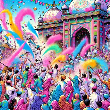 Explica por qué algunos países celebran festivales de colores tradicionales.