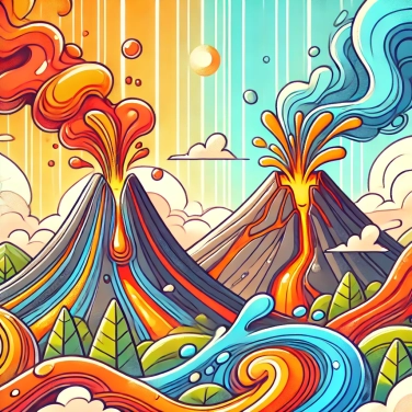 Explica por qué algunos volcanes emiten nubes ardientes mientras que otros producen flujos de lava.