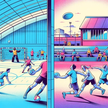 Explica por qué el balonmano se practica frecuentemente en interiores mientras que el disco volador se juega al aire libre.