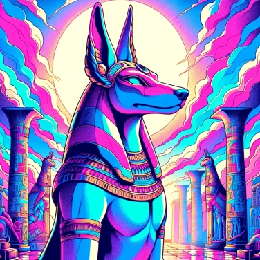 Explica por qué el dios Anubis está representado con una cabeza de chacal en la mitología egipcia.