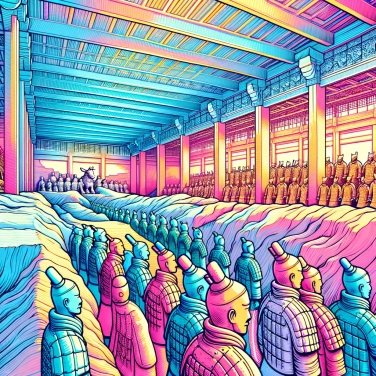Explica por qué el mausoleo de Qin Shi Huangdi está lleno de soldados de terracota.