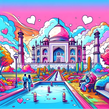 Explica por qué el Taj Mahal fue construido como un monumento de amor.