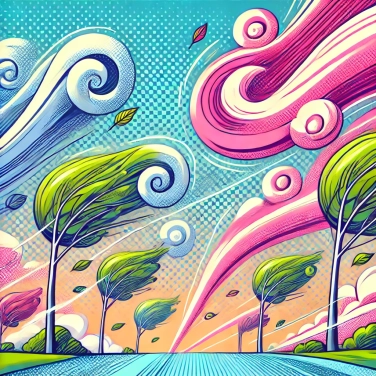 Explica por qué el viento sopla en ráfagas.