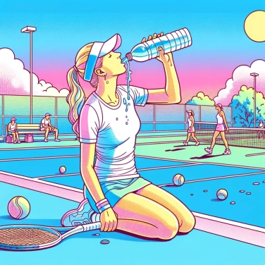 Explica por qué es importante hidratarse adecuadamente durante un partido de tenis.