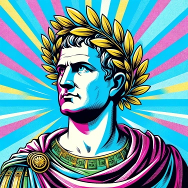 Explica por qué Julio César llevaba una corona de laurel.
