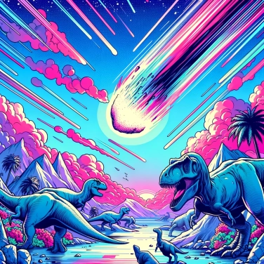 Explica por qué la extinción de los dinosaurios fue causada por la caída de un meteorito gigante hace millones de años.