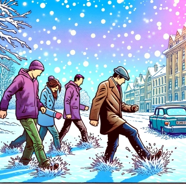 Explica por qué la nieve crujiente bajo los pies.