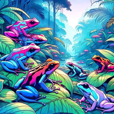 Explica por qué las dendrobates venenosas tienen colores tan brillantes?