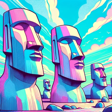 Explica por qué las estatuas de la Isla de Pascua tienen cabezas desproporcionadas.