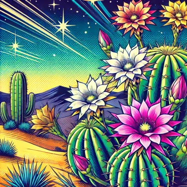 Explica por qué las flores de los cactus suelen abrirse durante la noche.