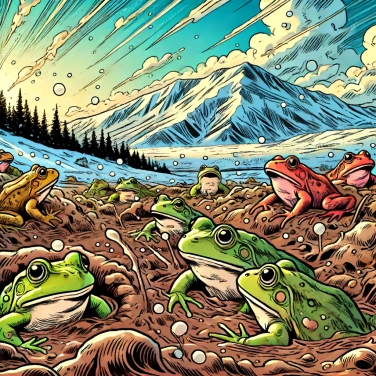 Explica por qué las ranas de alta altitud hibernan en el barro.