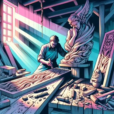 Explica por qué las sombras y la luz juegan un papel tan crucial en la escultura en madera.