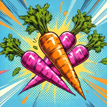 Explica por qué las zanahorias son naranjas.