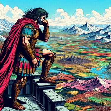Explica por qué lloraba Alejandro Magno cuando ya no quedaban tierras por conquistar.