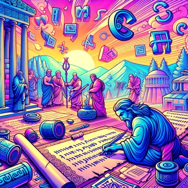 Explica por qué los antiguos griegos utilizaban un alfabeto diferente para escribir sus textos religiosos.