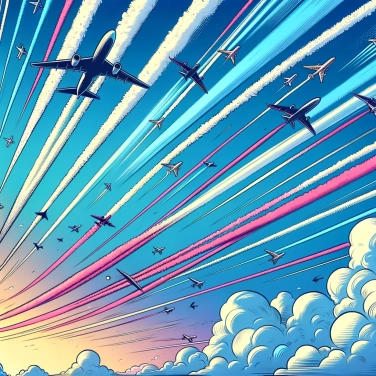 Explica por qué los aviones producen estelas blancas en el cielo.