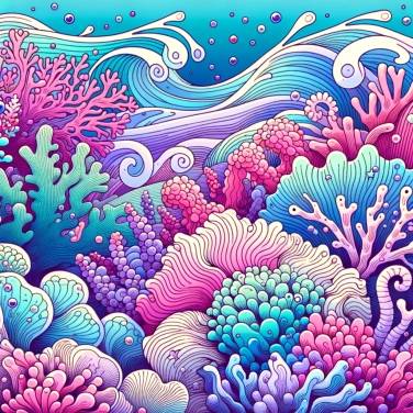 Explica por qué los corales desarrollan colores brillantes bajo el agua.