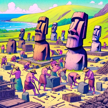 Explica por qué los habitantes de la isla de Pascua construyeron las estatuas monumentales.