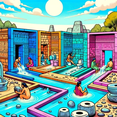 Explica por qué los harapéns utilizaban baños sofisticados hace 4000 años.