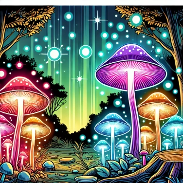 Explica por qué los hongos bioluminiscentes brillan por la noche.