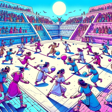 Explica por qué los mayas practicaban juegos de pelota sagrados durante rituales religiosos.