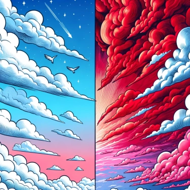 Explica por qué los nubes son blancas durante el día y rojas por la noche.