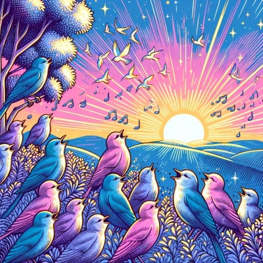 Explica por qué los pájaros cantan principalmente al amanecer.