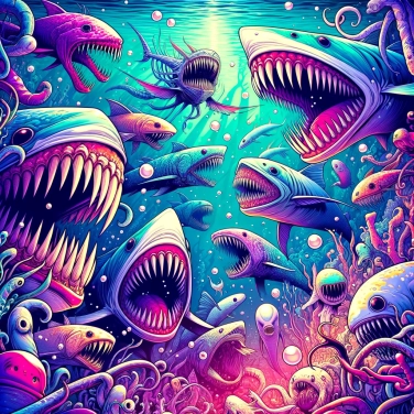 Explica por qué los peces de las profundidades tienen dientes puntiagudos.