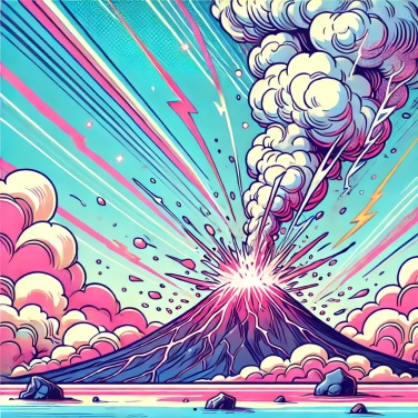 Explica por qué los relámpagos pueden ocurrir durante erupciones volcánicas.