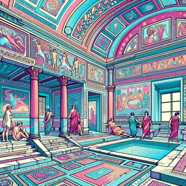 Explica por qué los romanos utilizaban mosaicos para decorar sus casas y baños.