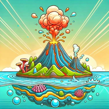 Explica por qué los volcanes submarinos pueden crear nuevas islas.