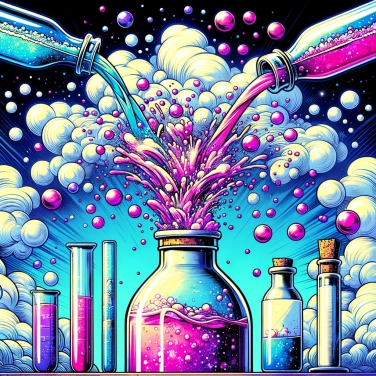 Explica por qué ocurre una reacción química al mezclar vinagre y bicarbonato de sodio.