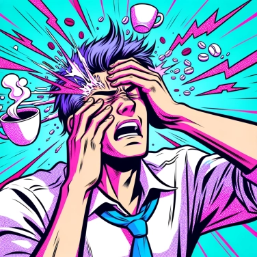 Explica por qué tenemos dolor de cabeza cuando bebemos demasiado café.