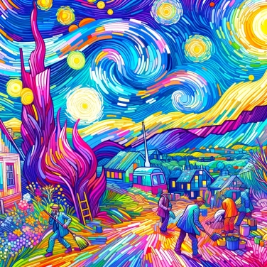 Explica por qué Van Gogh utilizó colores vivos y pinceladas expresivas en sus pinturas impresionistas.