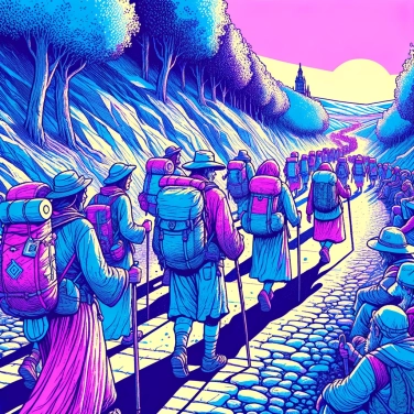 Explique por qué los peregrinos hacían el camino de Santiago de Compostela.